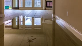 Flood damage inside home.