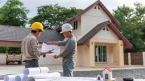 Builder working towards job site.