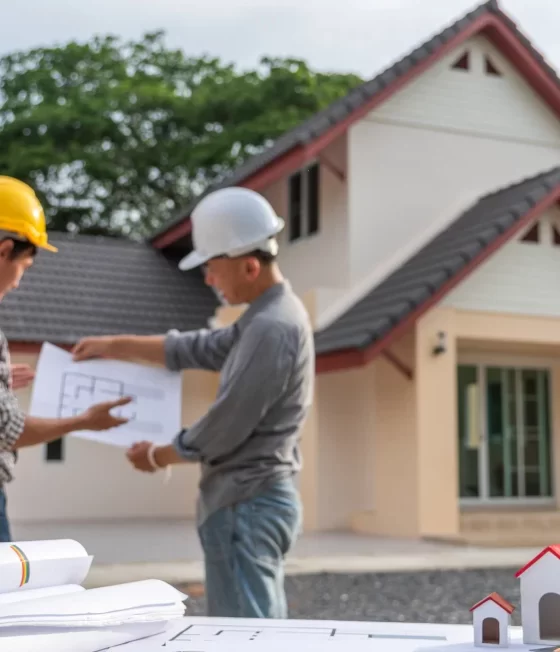 Builder working towards job site.