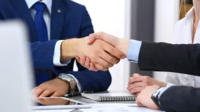 Business men shaking hands.