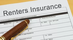 Renters insurance paperwork.