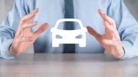 angry drivers standing in front of car accident