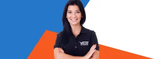 Velox Insurance female agent.