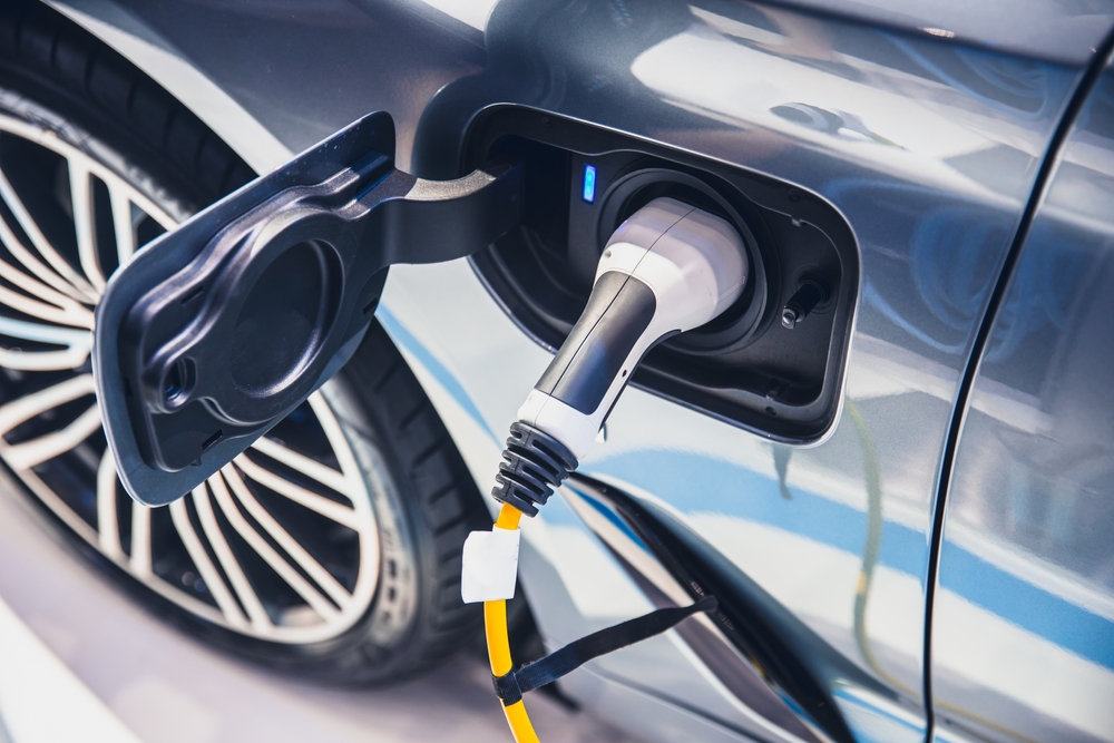 electric car getting charged